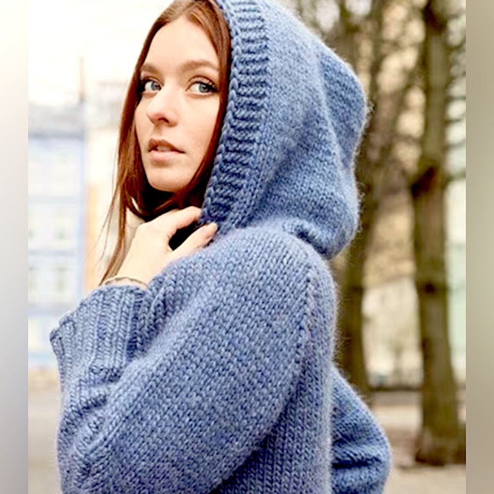 MyStyle- Light Blue Sweater with a hood